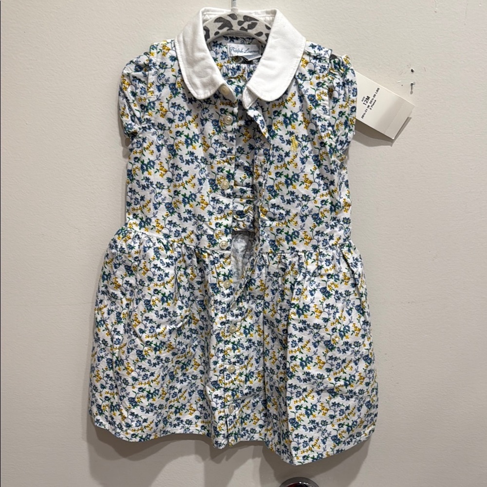 Ralph Lauren White Collar Floral Dress